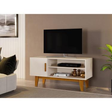Imagem de Rack Para Tv Até 42 Polegadas Denver Off White/naturale