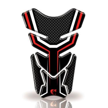 Imagem de Protetor De Tanque Adesivo Carbono Moto Honda, Yamaha E Suzuki Vermelho E Preto