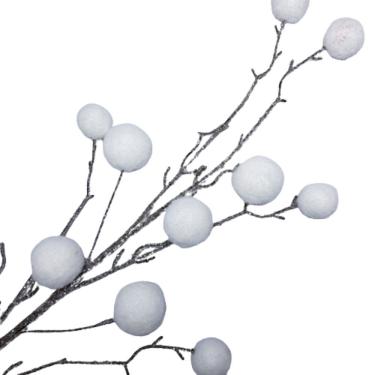 Imagem de Galho Decorativo Pom Pom Branco 100cm 100cm