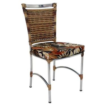 Imagem de Cadeira Em Alumínio E Fibra Sintética Jk Cozinha Edícula Cappuccino E Rivieira Marrom