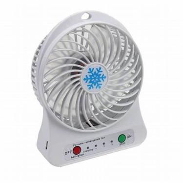 Imagem de Mini Ventilador Portátil Bateria Recarregável Dobravel 3 Velocidades Branco