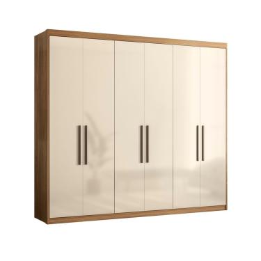 Imagem de Roupeiro Casal 6 Portas Houston Amêndola Off White