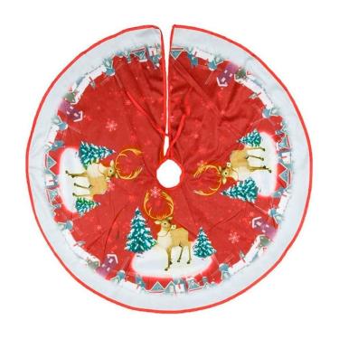 Imagem de Saia Para árvore De Natal Temática Rena Pinheiro 83cm