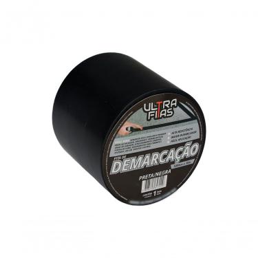 Imagem de Fita Demarcação Pvc 100mm X 30m Sinalização Cores Variedades Preta