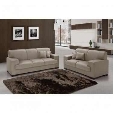 Imagem de Sofá Manu Conjunto 2 E 3 Lugares Clássico Fixo Confortável Sala Império Chocolate 377