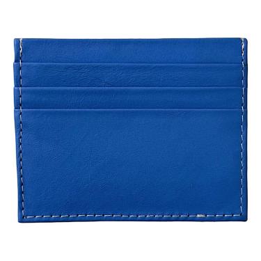 Imagem de Porta Cartão Slim Em Couro Azul Bic