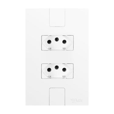 Imagem de Conjunto Com 2 Tomada 2p+t 20a 250v, Modular, Com Placa 4x2