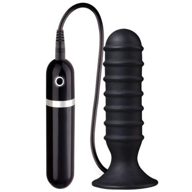 Imagem de Plug Anal 13 Cm Com Ventosa E 10 Vibrações - Thriller Ass Buttplug - Nanma - Preto, Unico