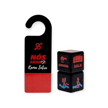 Imagem de Aviso De Porta Com Dados Eróticos Nós Amamos Kama Sutra Hétero Diversão Ao Cubo Colorido