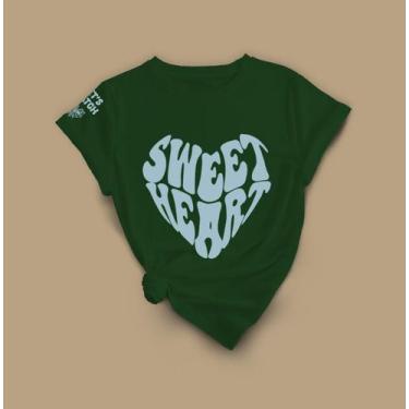 Imagem de Camiseta Com Desenho De Coração Moderno  Visual Minimalista - Lobo Set