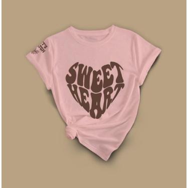 Imagem de Camiseta Com Desenho De Coração Moderno  Visual Minimalista - Lobo Set