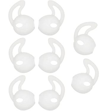 Imagem de ALXCD Capa Para Fone De Ouvido Compatível Com Ear Pod, 4 Pares Capas Silicone Esportivas Antiderrapantes, Adequadas Pod [Whitetie]