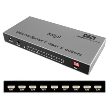Imagem de KAGO Hdmi Splitter - 1 Entrada 8 Saídas Tv Splitters Qualidade Premium Altas Resoluções Suporte 2.0, Hdcp 2.2, 18 Gbps 4K A 60 Hz 2K 120 36 Bits Deep Color Ultrahd, Plug & Play