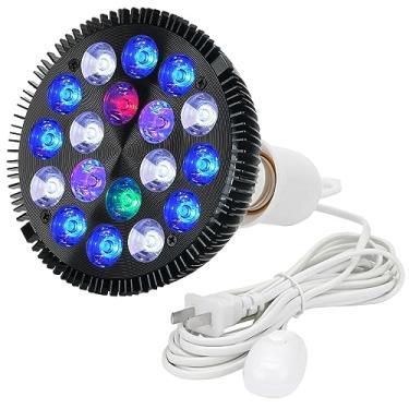 Imagem de ShineCai Lâmpada Led Para Aquário 18W, Luz De Água Salgada, Espectro Completo, Cultivo Plantas Aquáticas, Refúgio Com Leds Uv, Azul, Branco, Vermelho E Verde, Recife Corais, Algas Marinhas, Habitat
