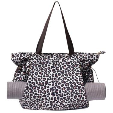 Imagem de ESVAN Bolsa De Ioga Feminina, Ombro Com Cordão, Para Escritório, Treino, Viagem, Pilates, Academia E Praia (Café)