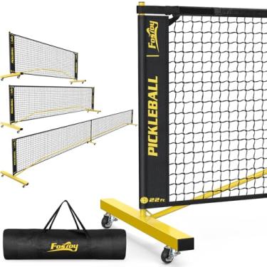 Imagem de Fostoy Conjunto De Pickleball Com Rede, Rede Portátil 3 Em 1 Para Rodas, Bolsa Transporte 6/11/22 Pés, Projetado Todas As Condições Climáticas, Estrutura Metal Estável, Entrada Automóveis Interna E