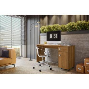 Imagem de Escrivaninha Office Malta Lukaliam com Gaveta com Chave Rodízios Tampo