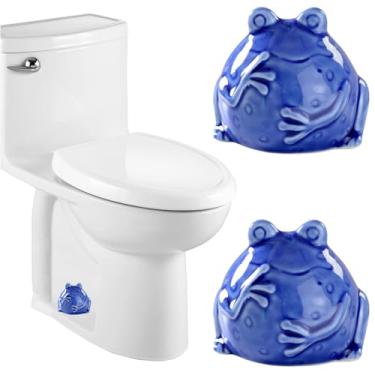 Imagem de ZVZKC Tampas Decorativas De Cerâmica Para Parafusos Vaso Sanitário Em Formato Sapo, Conjunto Com 2 Altas, Fofas Parafusos, Decoração Fundo Banheiro, Fáceis Instalar (Azul Escuro)
