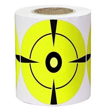 Imagem de Besttile Adesivos De Alvo Para Tiro Ao Alvo, Autoadesivos 3" Pistolas Chumbo E Armas Airsoft, Amarelo Fluorescente, 250 Peças/Rolo