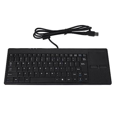 Imagem de Locadence Teclado Touchpad USB com fio K~818, teclado ultrafino mudo de 86 teclas com cabo de 1,4 m, teclado de porta HUB integrado para computadores portáteis