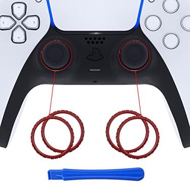 Imagem de eXtremeRate Acessórios de substituição Carmine Red para controle PS5, anéis de destaque personalizados para controle PS5 - controle não incluído