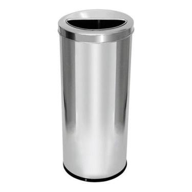 Imagem de Lixeira Em Aço Inox 50 Litros Com Aro Meia Lua - JSN, Aço inox