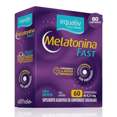 Imagem de Equaliv Melatonina Fast 210 mcg - Suplemento Sabor Menta - 60 Comprimidos