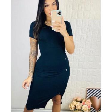 Imagem de Vestido manga de botão - Boa sales moda feminna 