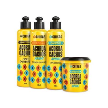 Imagem de Kit Para Cabelos Cacheados Acorda Cachos Chikas Completo
