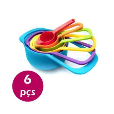 Imagem de Kit 6 Medidores Colher Sopa Copo Dosadora P/ Cozinha Receita - YAZI