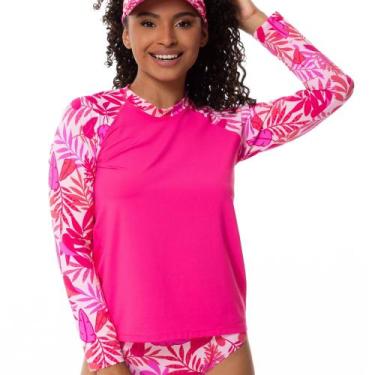 Imagem de Blusa Feminina Proteção Solar Beach Tennis Praia Piscina Toque Macio D