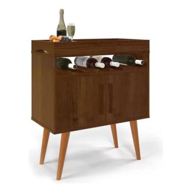 Imagem de Aparador Café Drink com Adega e Bandeja Ofertamo, Canela