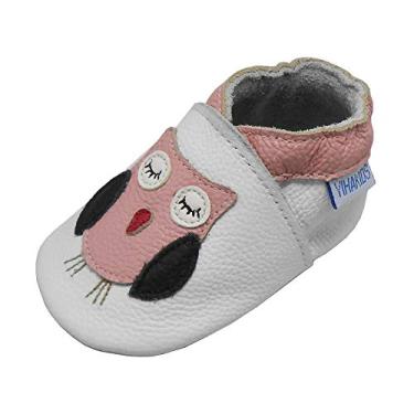 Imagem de Borla de pele macia sapatos de sandália infantil para bebé infantil berço de bebé primeira walkers mocassim, Branco P, 0-6 Meses