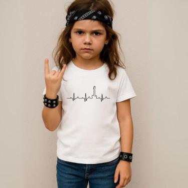 Imagem de Camiseta Infantil Unissex Estampada Batidas Guitarra 031 Blusa Despoja