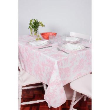 Imagem de Toalha de Mesa Retangular em Tecido Jacquard Estampado Toile de Jouy R