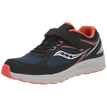 Imagem de Saucony Tênis de corrida unissex infantil Cohesion 14 fecho alternativo, Preto/azul marinho/vermelho, 1.5 Wide Big Kid