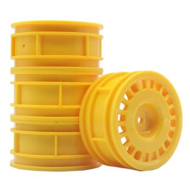 Imagem de LAFEINA RC On Road Car Nylon Wheels Rims for HSP HPI Tamiya TT01 TT02 Kyosho 1/10 RC Street Touring Racing Models (+5mm ET, C, Yellow)