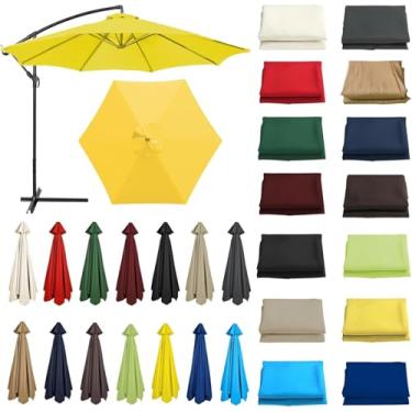 Imagem de Guarda-sol De Substituição Canopy 200cm 270cm 300cm 6.5ft 9ft 10ft Parasol Guarda-chuva Substituição Canopy Cover Poliéster 6arms 8 Braços Tecido De Substituiçã, Yellow, 6 ribs-3m(9.8ft)
