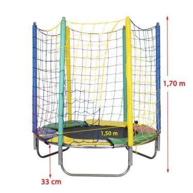 Imagem de Cama Elástica 1,50 m Canguri Lona Preta Importada