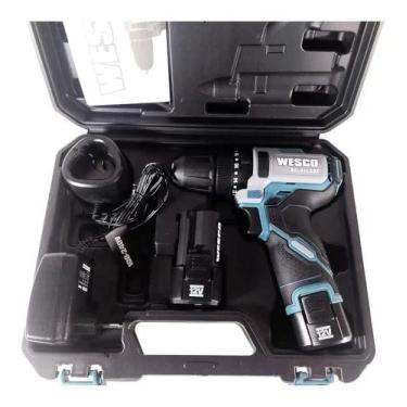 Imagem de Furadeira de Impacto Wesco WS2558K2 12V Brushless com 2 Baterias 2.0Ah, Mandril 10mm, LED, 3 Funções e Maleta – Supercompacta