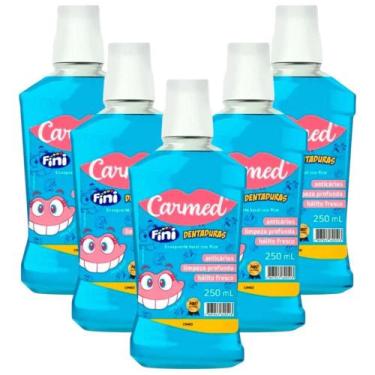 Imagem de Kit Enxaguante Bucal Carmed Fini Dentaduras Com 5 Unidades De 250ml Ca