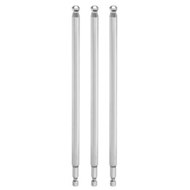 Imagem de HARFINGTON 3 peças de chave de fenda sextavada de ponta esférica H8 (8 mm) cabeça 1/10.2 cm haste sextavada 200 mm (8") de comprimento magnético S2 aço métrico chave de fenda chave de broca soquete