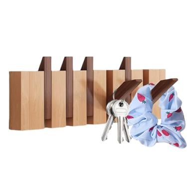 Imagem de Piano Coat Rack, Modern Hat Coat Hook, Natural Wood Entryway Wall Art, Stylish Hook for Bags, Hats, Umbrellas, Clothes Organizer Hanger to Home Entrance Decoration
