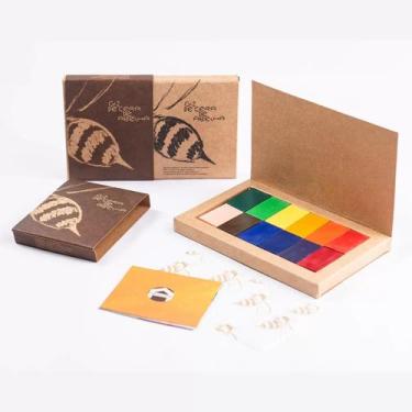 Imagem de Giz de cera de abelha bloco kit com 12 cores sortidas - APISCOR