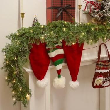 Imagem de Miucat Guirlanda De Natal 6,5 Pés Com Cordão Luzes Led 16,4 - Cedro Artificial Realista, Cipreste E Pinheiro Norfolk Para Decoração Inverno, Mesa Áreas Externas Internas