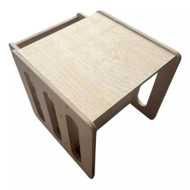 Imagem de Mesa E Cadeira Cubo Cru Montessoriano Infantil CM1516CR - Color Mobile