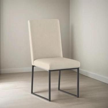 Imagem de Cadeira Estofadas Para Mesa De Jantar Base Industrial - BALAQUI DECOR,