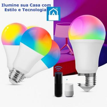 Imagem de Lâmpada RGB Inteligente Wi-Fi 15W Bivolt Soquete E27 Controle Por App 