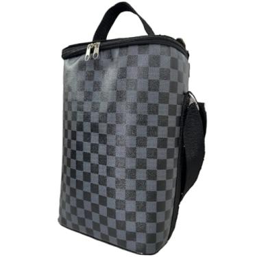 Imagem de Bolsa Porta Vinho Térmica Suporta 6kg Porta 2 Garrafas E Taças De Vinho(GRAY)