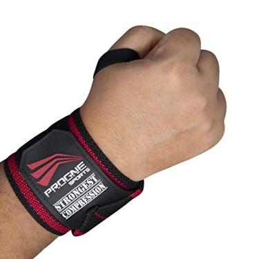 Imagem de Munhequeira Protetor de Punho para Crossfit Strongest - Preto/Vermelho - Par